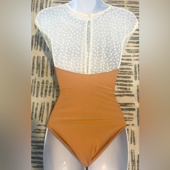 American Apparel - Polkadot Mesh Two-Toned Body Suit - SIZE XS/S - Picture 3 of 5